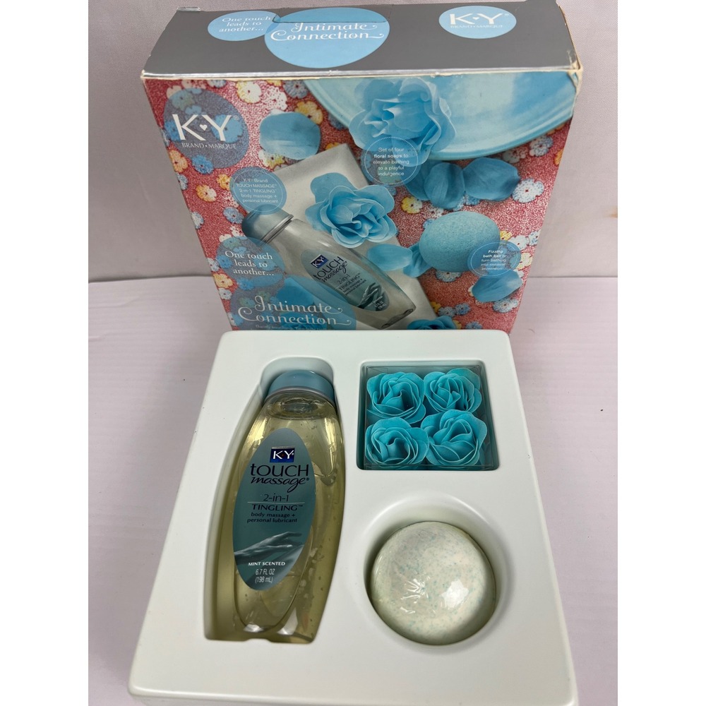 Intimate Connection Gift Set Touch Massage 2-in-1 Tingling Mint‎ Bath Bomb Soap